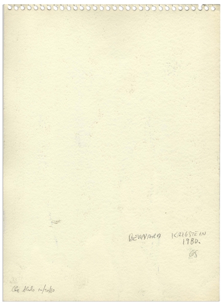 Bernard Krigstein Nude Watercolor -- Measures 15'' x 11''